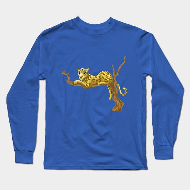 Leopard Relaxing Long Sleeve T-Shirt by Mako Design 